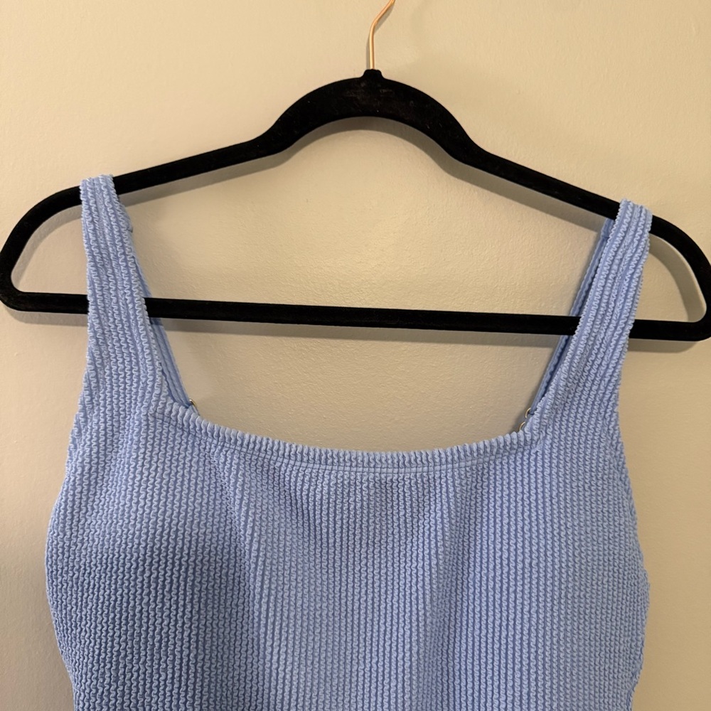 Light Blue Ribbed Swimsuit - Picture 4 of 9